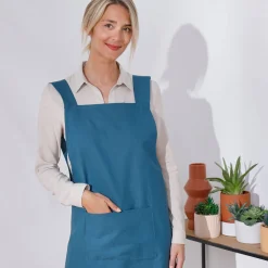 Schorten<Blancheporte Japanse keukenschort in katoen blauw