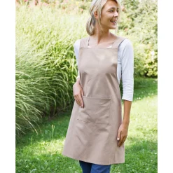 Schorten<Blancheporte Japanse keukenschort in katoen taupe