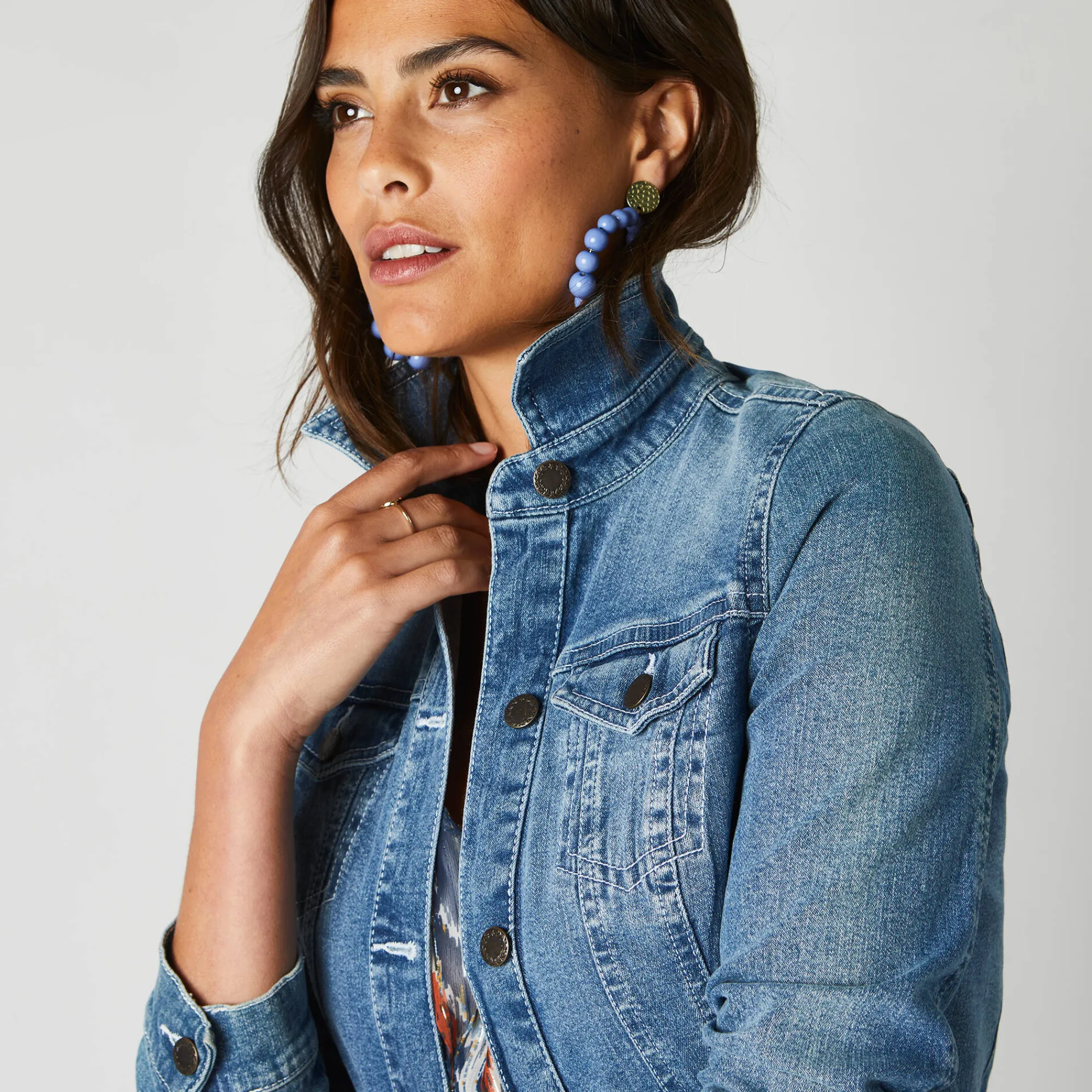 Jas En Mantel<Blancheporte Jasje in jeans met borduursel bleached