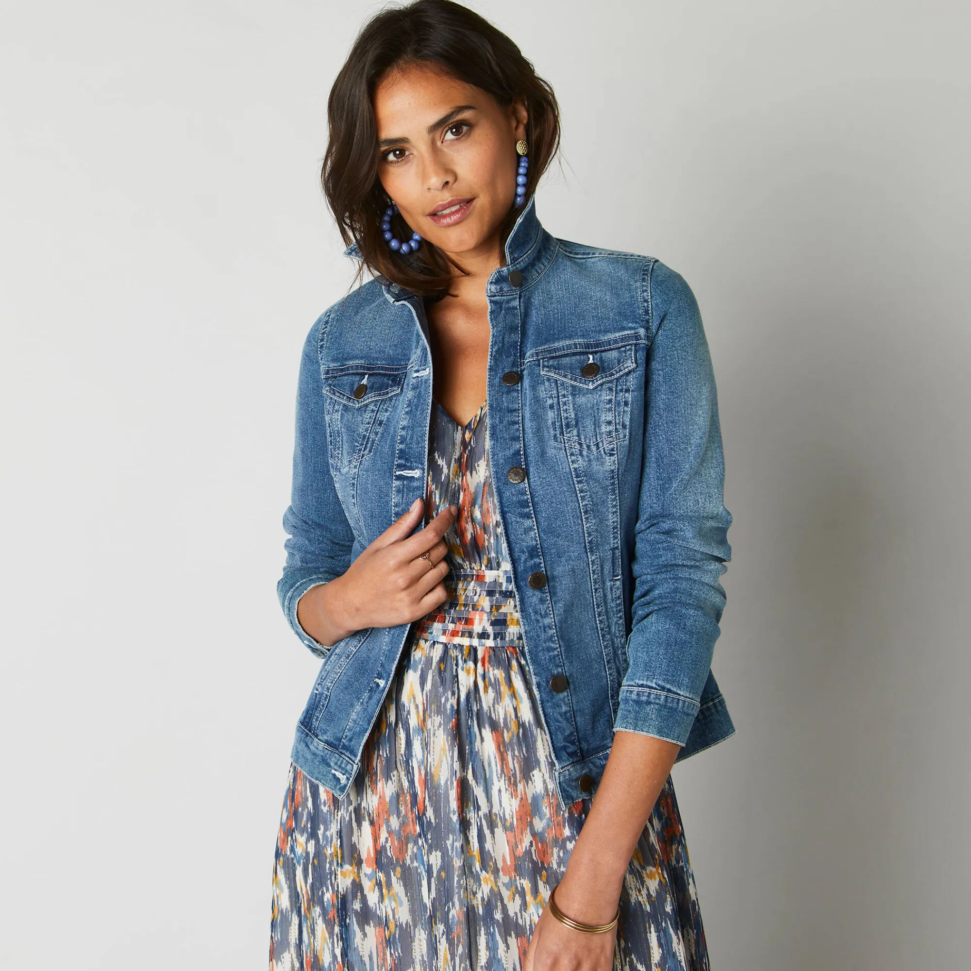 Jas En Mantel<Blancheporte Jasje in jeans met borduursel bleached