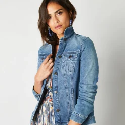Jas En Mantel<Blancheporte Jasje in jeans met borduursel bleached