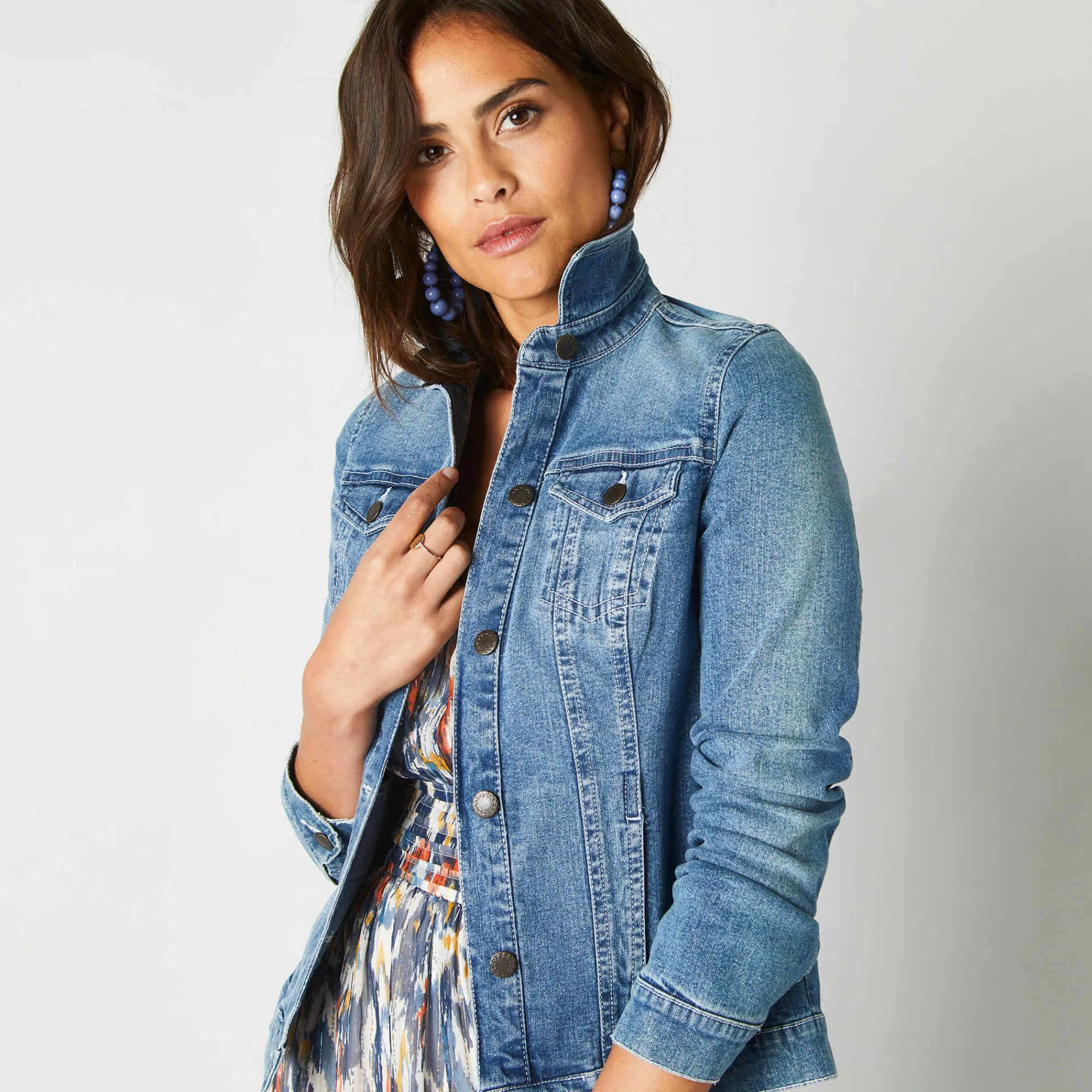 Jas En Mantel<Blancheporte Jasje in jeans met borduursel bleached