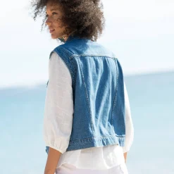 Jas En Mantel<Blancheporte Jasje in jeans, zonder mouwen bleached