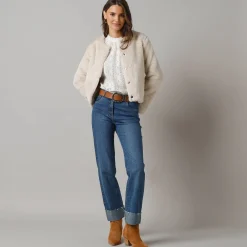 Jas En Mantel<Lora Zellini Jasje in nepbont beige