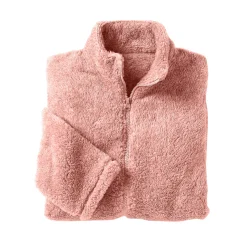 Trui En Vest<Outdoor Collection Jasje in pluchetricot chiné roze