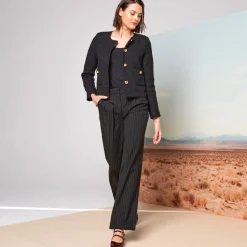 Feestoutfits Dames|Jas En Mantel<Blancheporte Jasje met knoopsluiting, tweed zwart