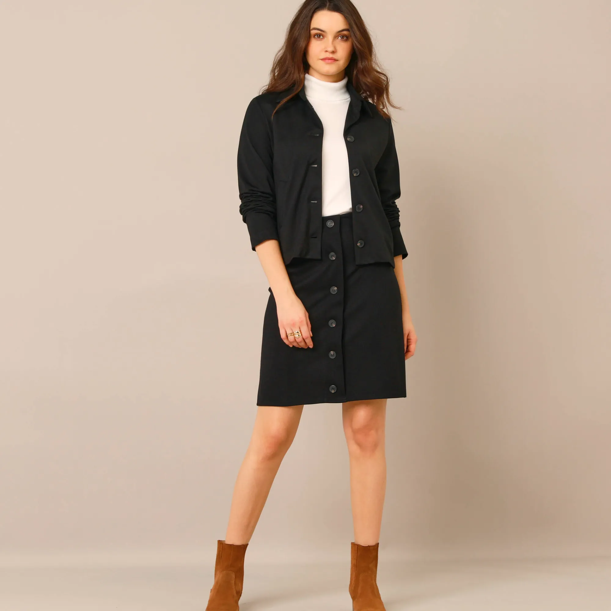 Jas En Mantel<Blancheporte Jasje met knopen, milanotricot zwart