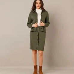 Jas En Mantel<Blancheporte Jasje met knopen, milanotricot kaki