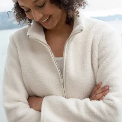 Jas En Mantel<Blancheporte Jasje met rits in lusjestricot grijsbeige