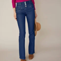 Jeans|Broek<Blancheporte Jeans in bootcutmodel met hoge taille - binnenpijplengte 75 cm raw