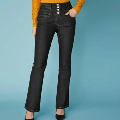 Jeans|Broek<Blancheporte Jeans in bootcutmodel met hoge taille - binnenpijplengte 75 cm black