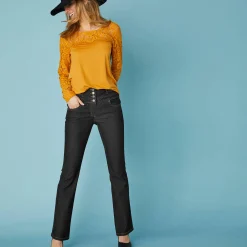 Jeans|Broek<Blancheporte Jeans in bootcutmodel met hoge taille - binnenpijplengte 75 cm black