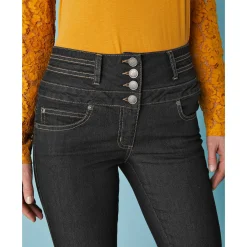 Jeans|Broek<Blancheporte Jeans in bootcutmodel met hoge taille - binnenpijplengte 75 cm black