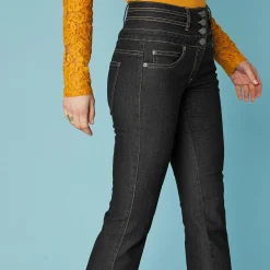 Jeans|Broek<Blancheporte Jeans in bootcutmodel met hoge taille - binnenpijplengte 75 cm black