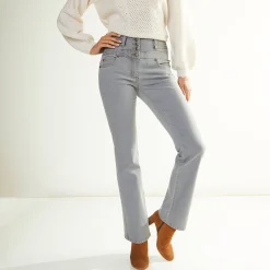 Jeans|Broek<Blancheporte Jeans in bootcutmodel met hoge taille - binnenpijplengte 75 cm grijs