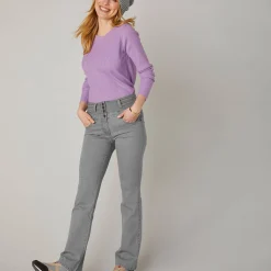 Jeans|Broek<Blancheporte Jeans in bootcutmodel met hoge taille - binnenpijplengte 75 cm grijs
