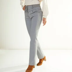 Jeans|Broek<Blancheporte Jeans in bootcutmodel met hoge taille - binnenpijplengte 75 cm grijs