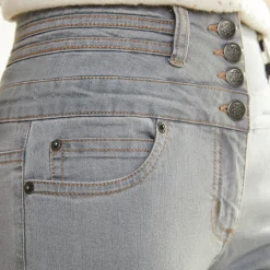 Jeans|Broek<Blancheporte Jeans in bootcutmodel met hoge taille - binnenpijplengte 75 cm grijs