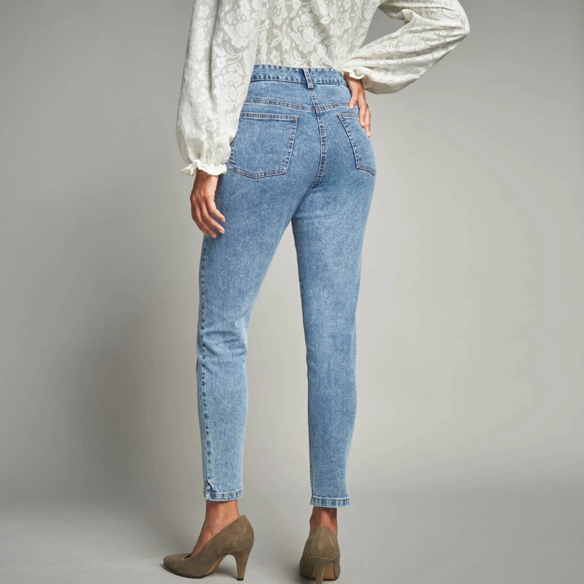 Jeans<Lora Zellini Jeans in nauwsluitend 7/8-model stone used