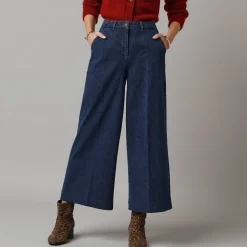 Jeans|Broek<Lora Zellini Jeans met broekrok-effect raw