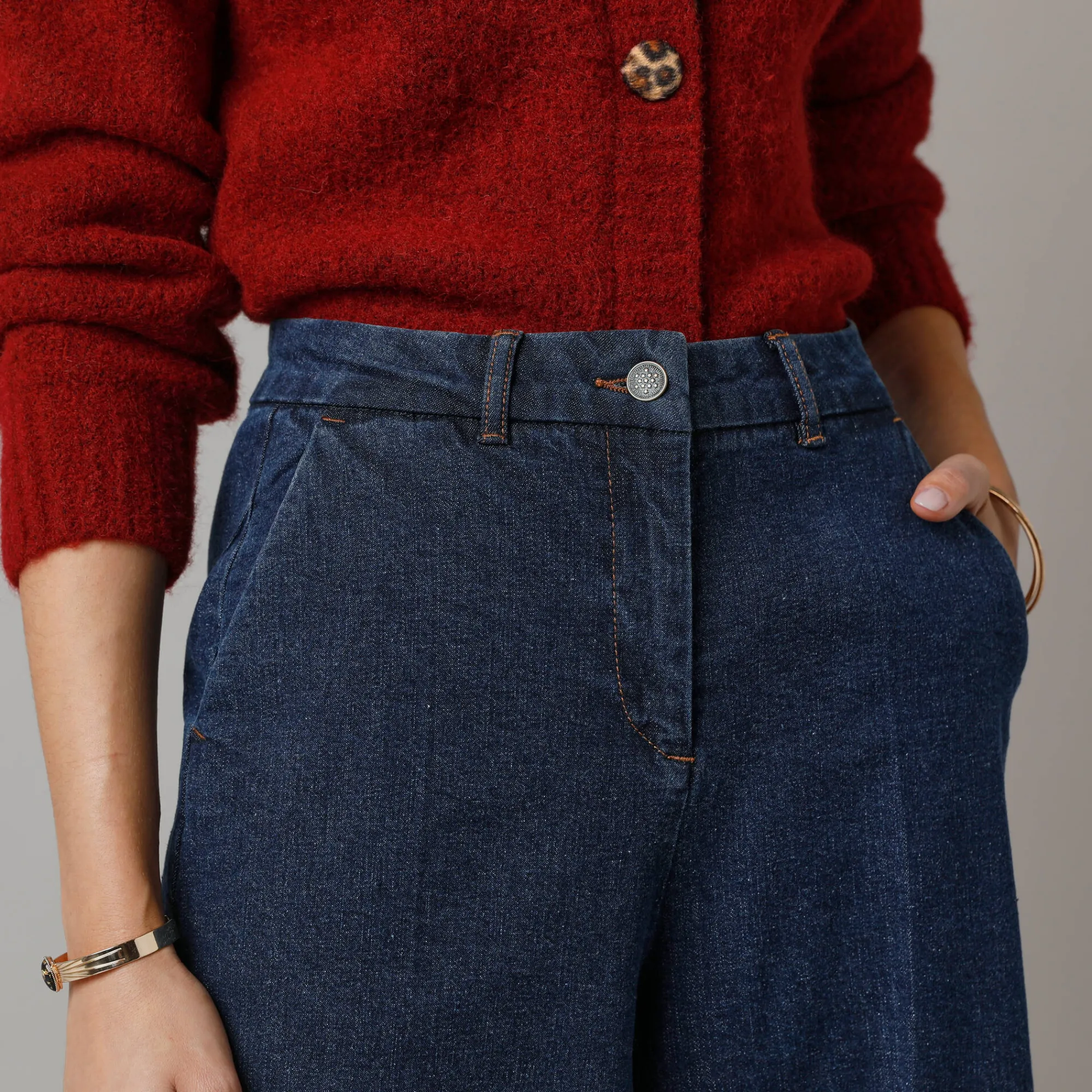 Jeans|Broek<Lora Zellini Jeans met broekrok-effect raw