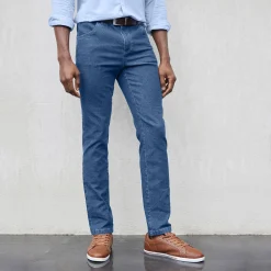 Jeans<Blancheporte Jeans met elastische taille - binnenpijpl. 82 cm stone