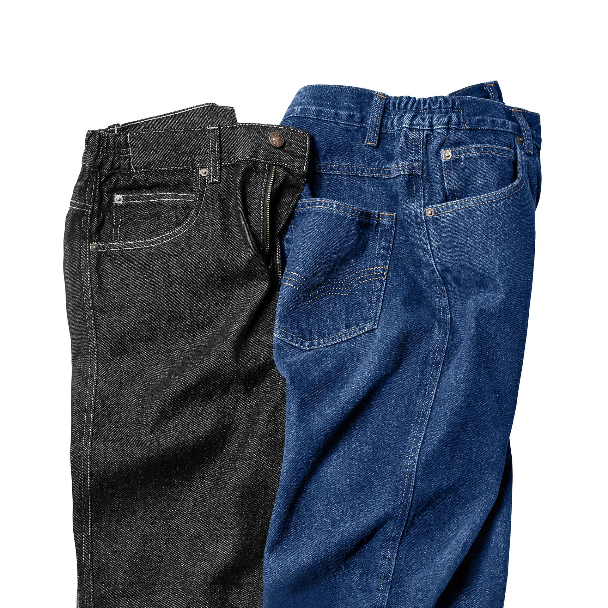 Jeans<Blancheporte Jeans met elastische tailleband opzij - binnenpijplengte 72 cm black