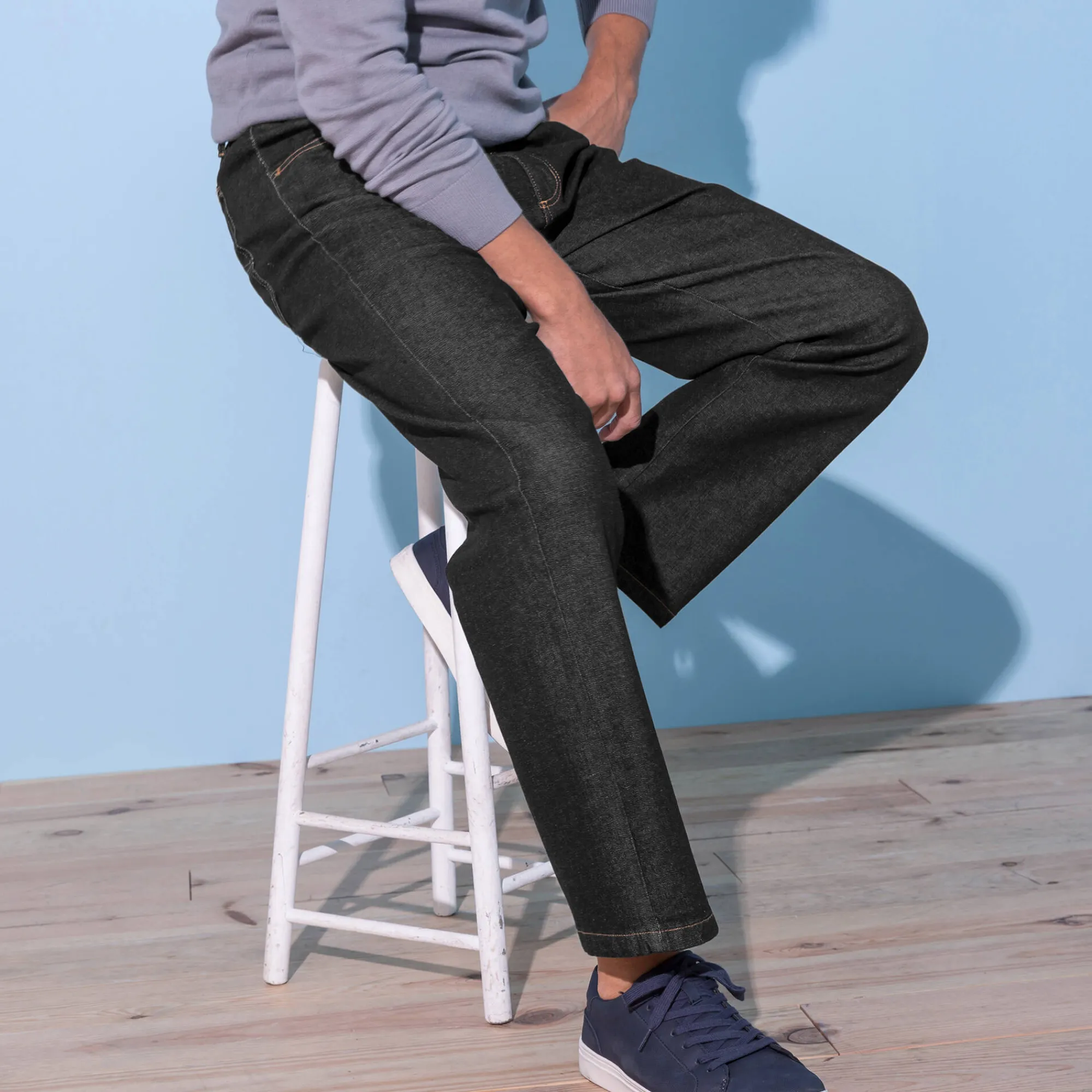 Jeans<Blancheporte Jeans met elastische taille - binnenpijpl. 72 cm black