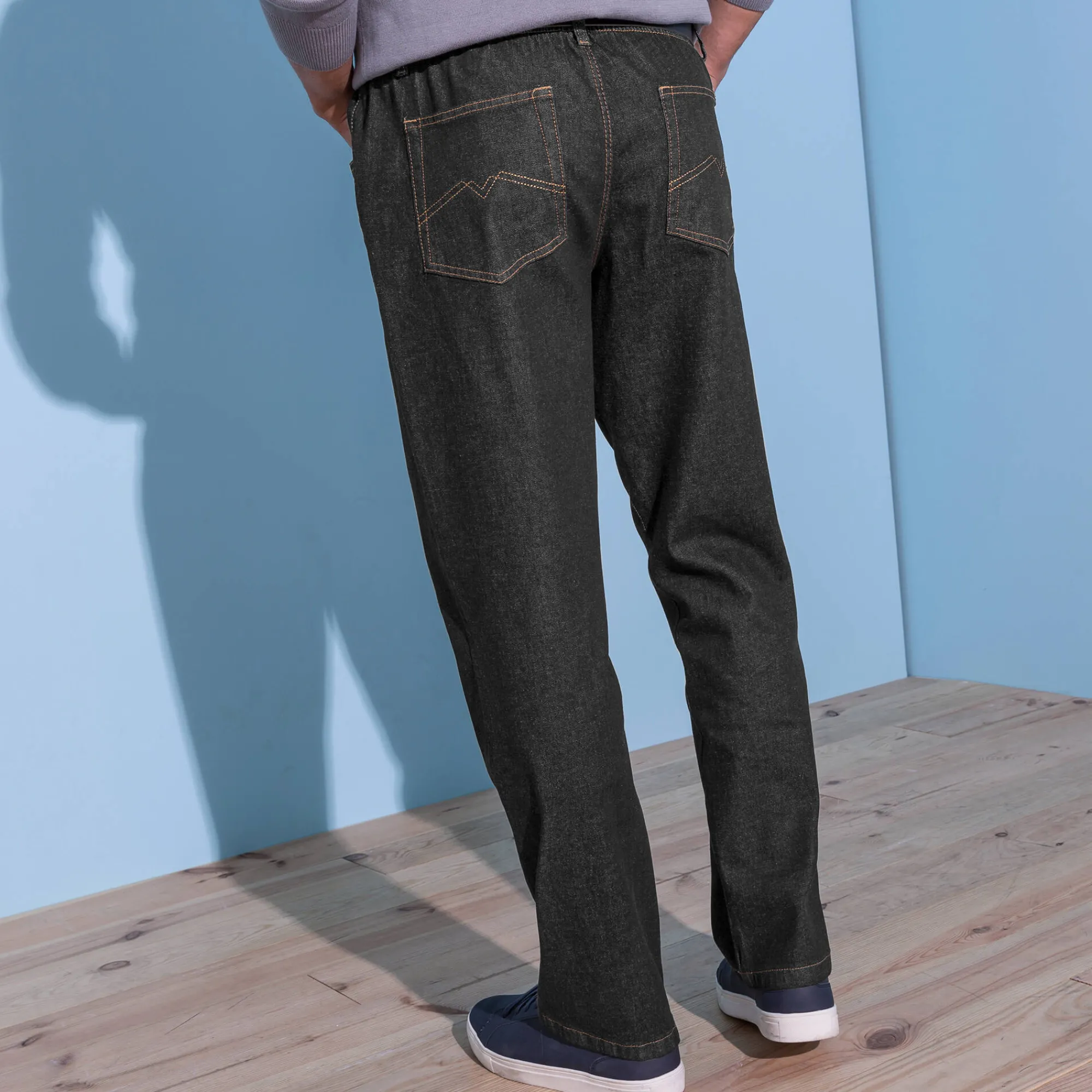 Jeans<Blancheporte Jeans met elastische taille - binnenpijpl. 82 cm black
