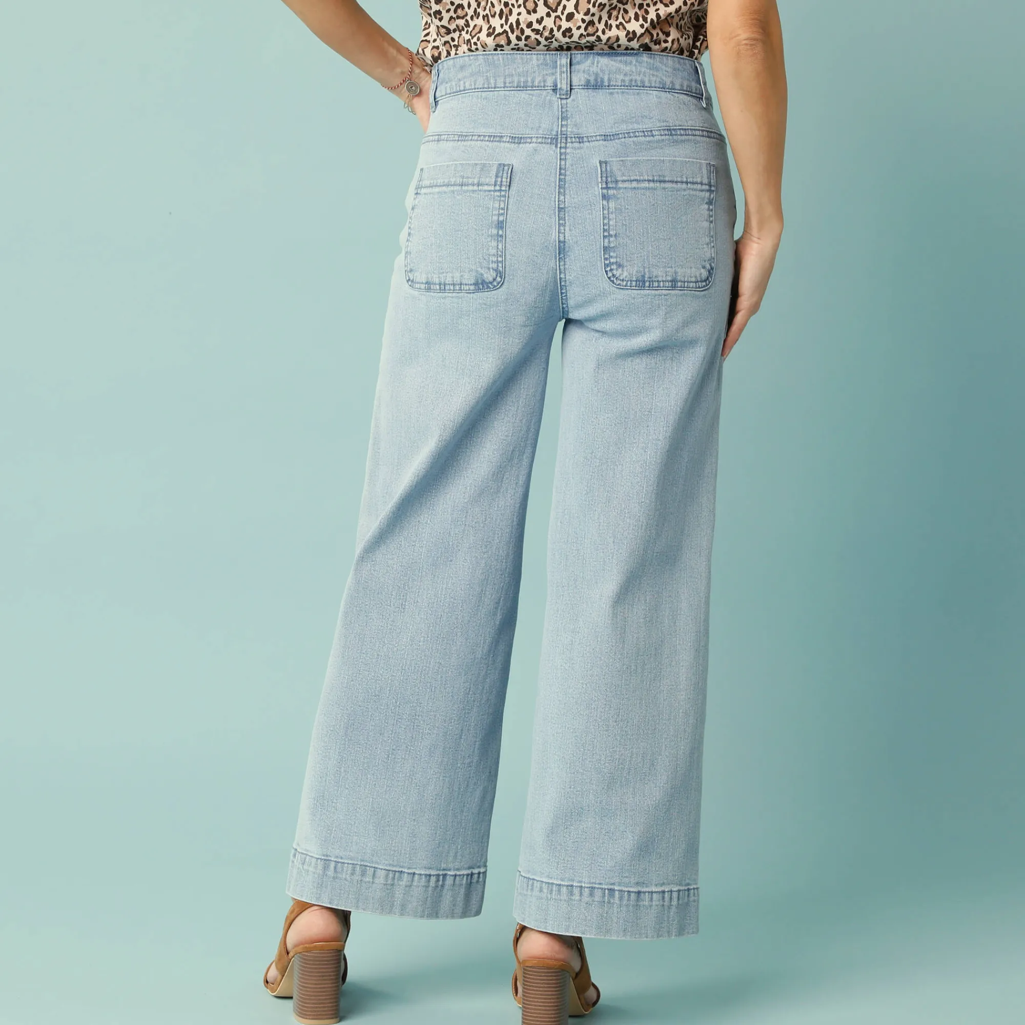 Jeans|Broek<Blancheporte Jeans met hoge taille, voor Kleine Lengtes, binnenpijplengte 60 cm, ruim 7/8-model bleached
