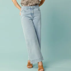 Jeans|Broek<Blancheporte Jeans met hoge taille, voor Kleine Lengtes, binnenpijplengte 60 cm, ruim 7/8-model bleached