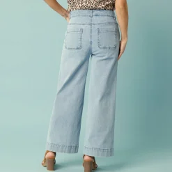 Jeans|Broek<Blancheporte Jeans met hoge taille, voor Kleine Lengtes, binnenpijplengte 65 cm, ruim 7/8-model bleached