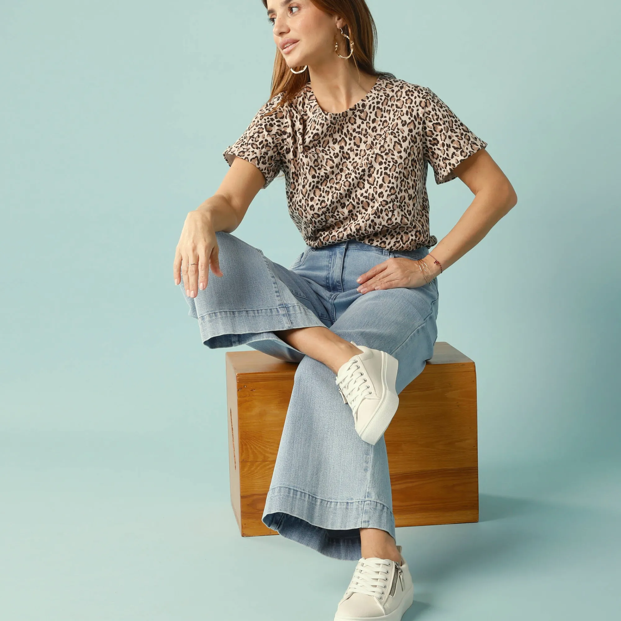 Jeans|Broek<Blancheporte Jeans met hoge taille, voor Kleine Lengtes, binnenpijplengte 65 cm, ruim 7/8-model bleached