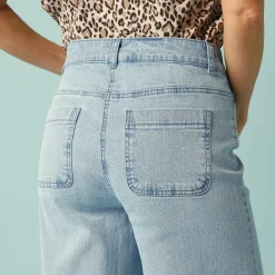 Jeans|Broek<Blancheporte Jeans met hoge taille, voor Kleine Lengtes, binnenpijplengte 65 cm, ruim 7/8-model bleached