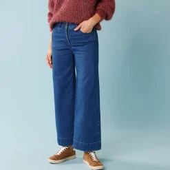 Jeans|Broek<Blancheporte Jeans met hoge taille, voor Kleine Lengtes, binnenpijplengte 60 cm, ruim 7/8-model stone