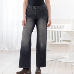 Jeans<Blancheporte Jeans met ruim model, 5 zakken used black