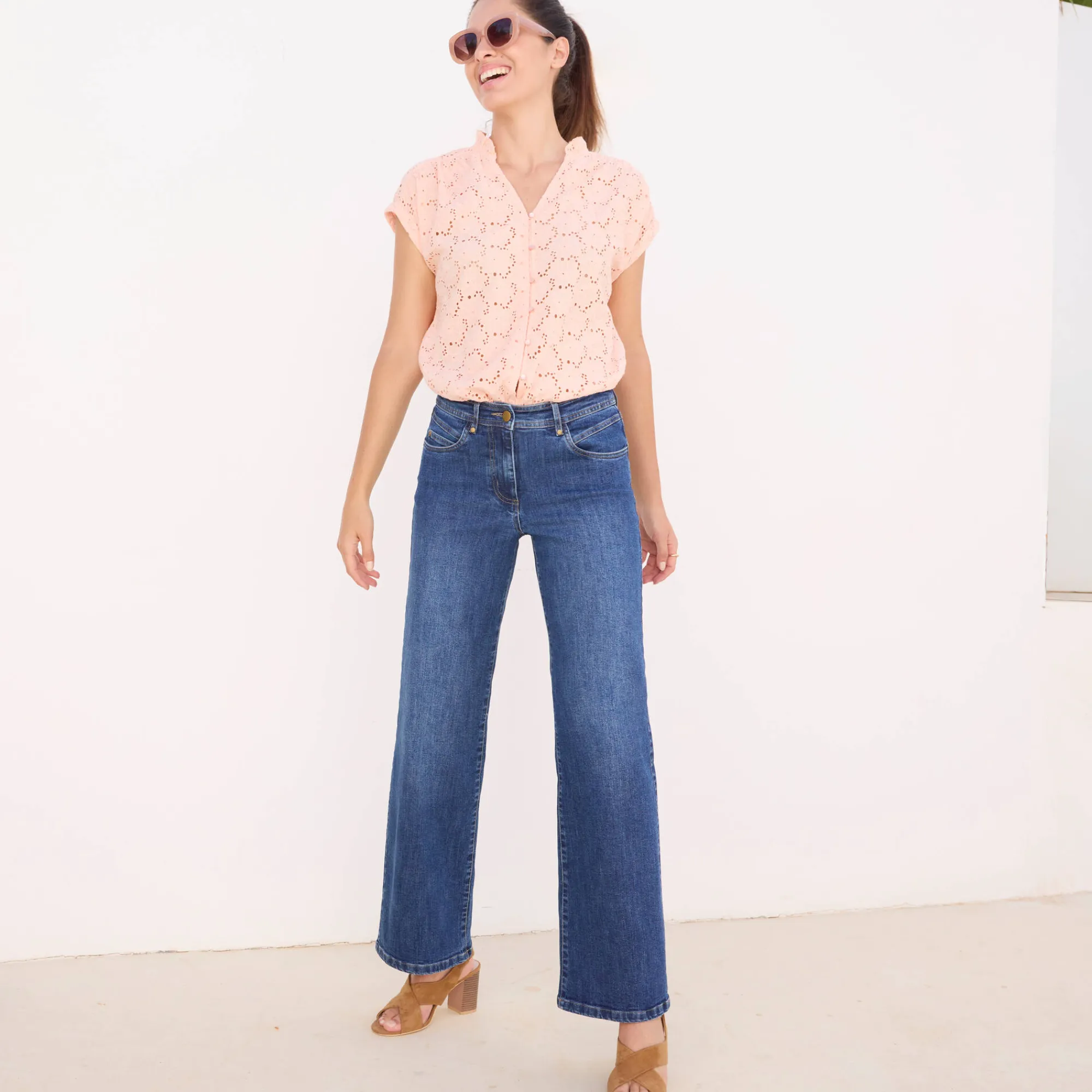 Jeans<Blancheporte Jeans met ruim model, 5 zakken stone