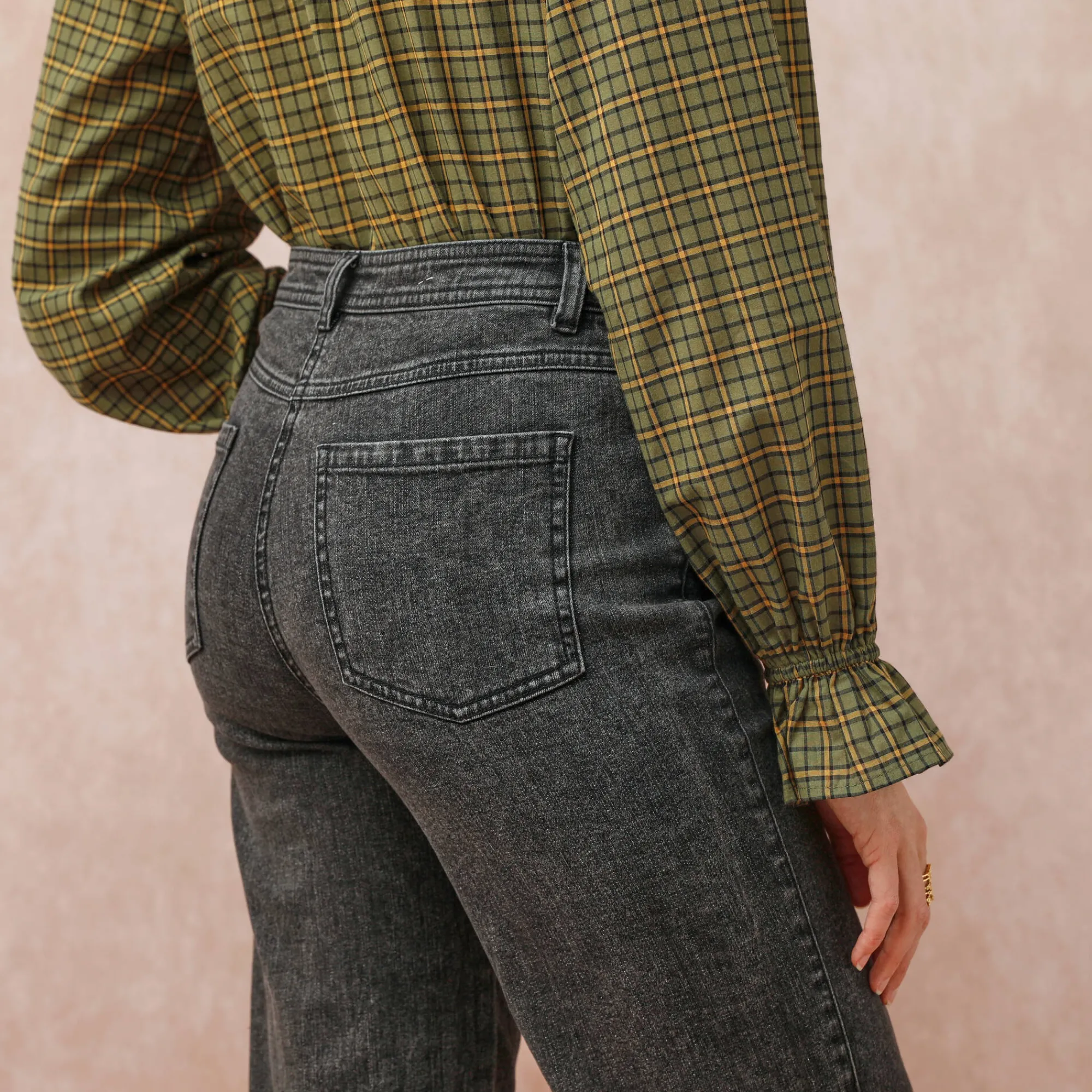 Jeans<Blancheporte Jeans met wijde pijpen, 5 zakken used black
