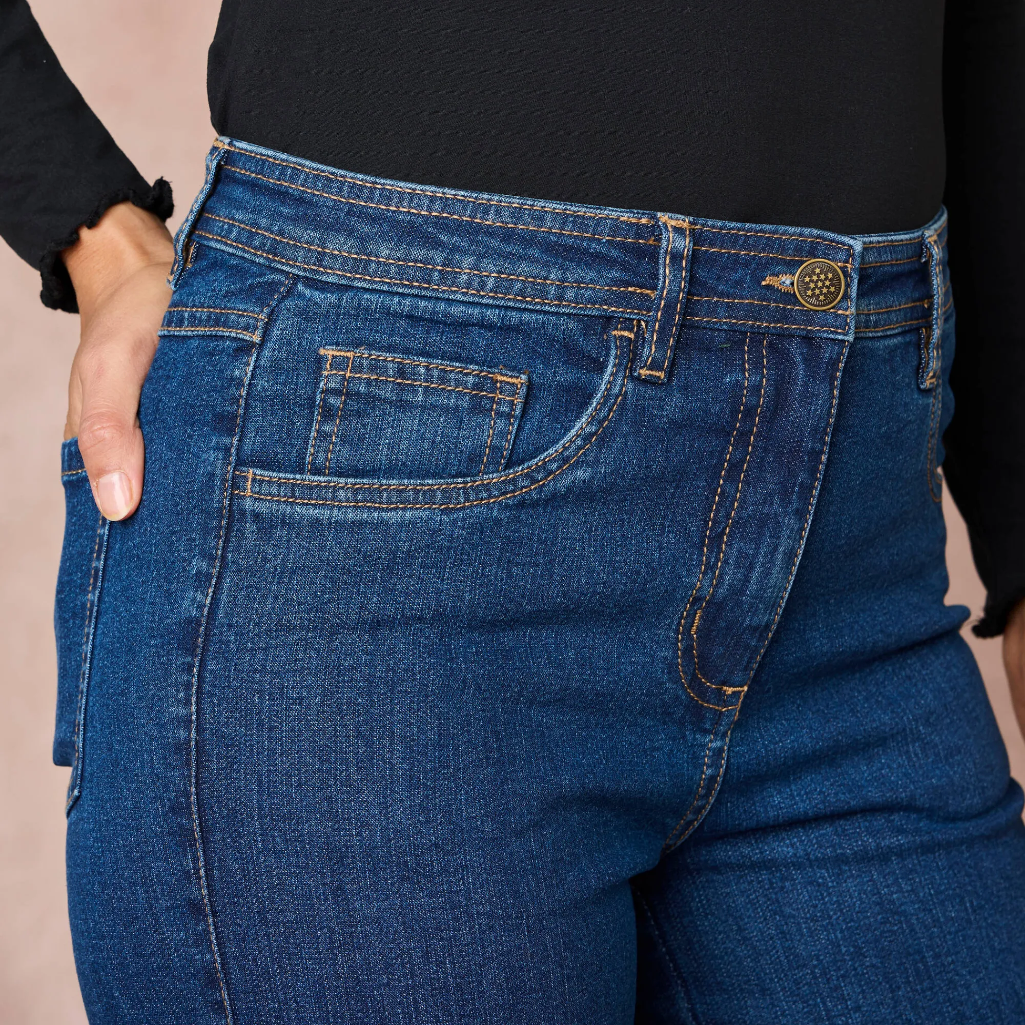 Jeans<Blancheporte Jeans met wijde pijpen, 5 zakken stone