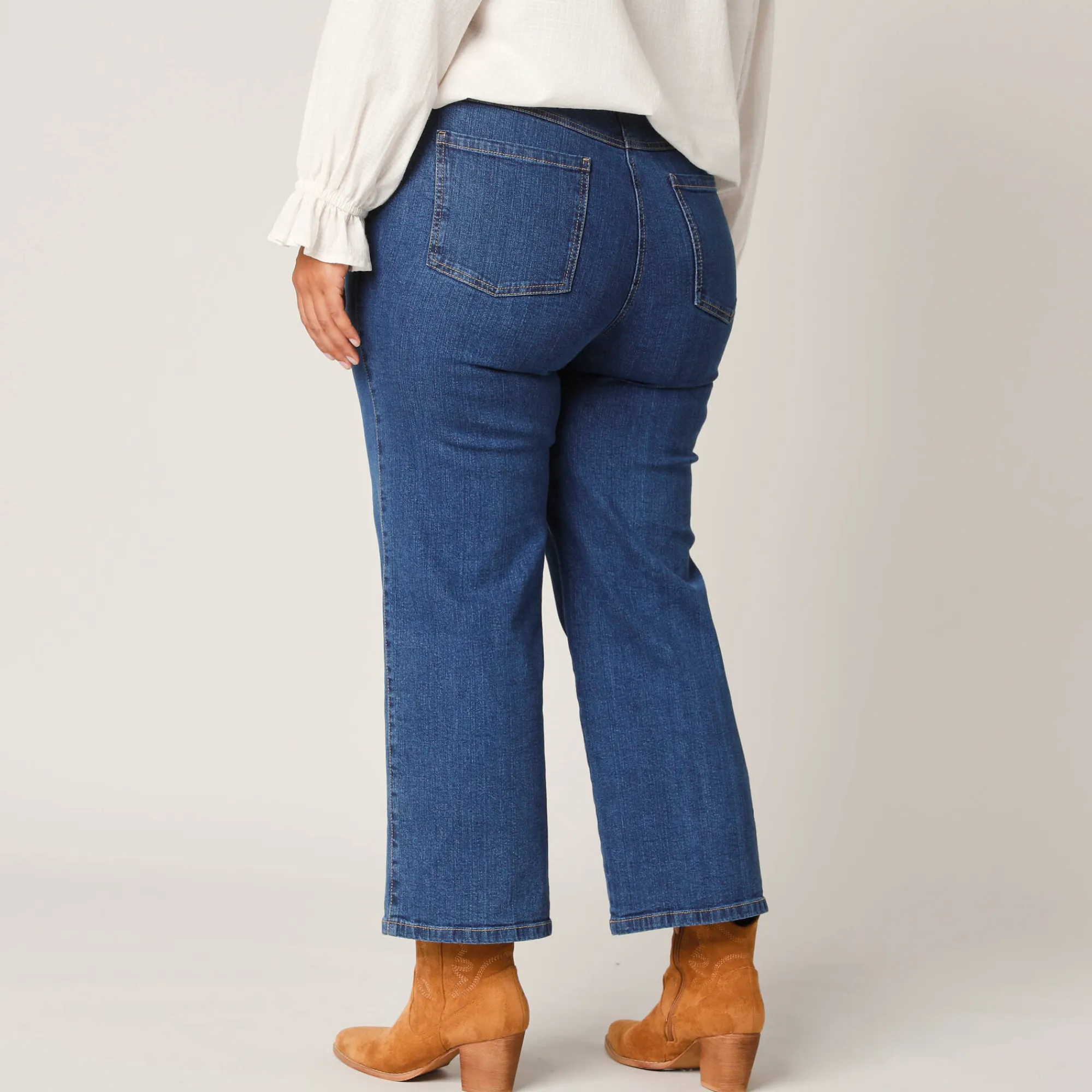 Jeans<Blancheporte Jeans met wijde pijpen, 5 zakken stone