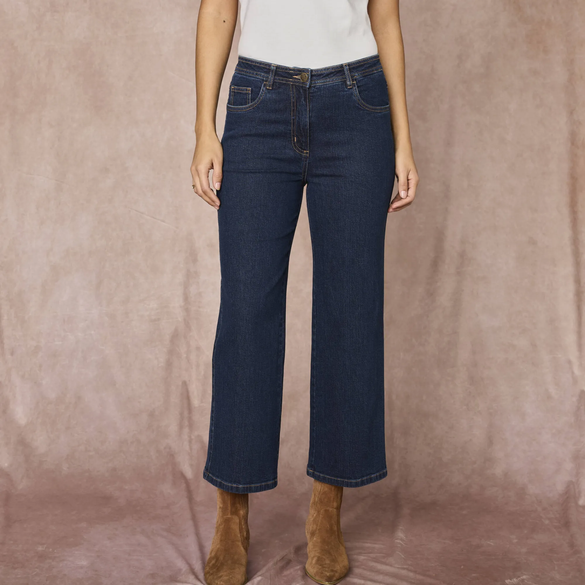 Jeans<Blancheporte Jeans met wijde pijpen, 5 zakken raw