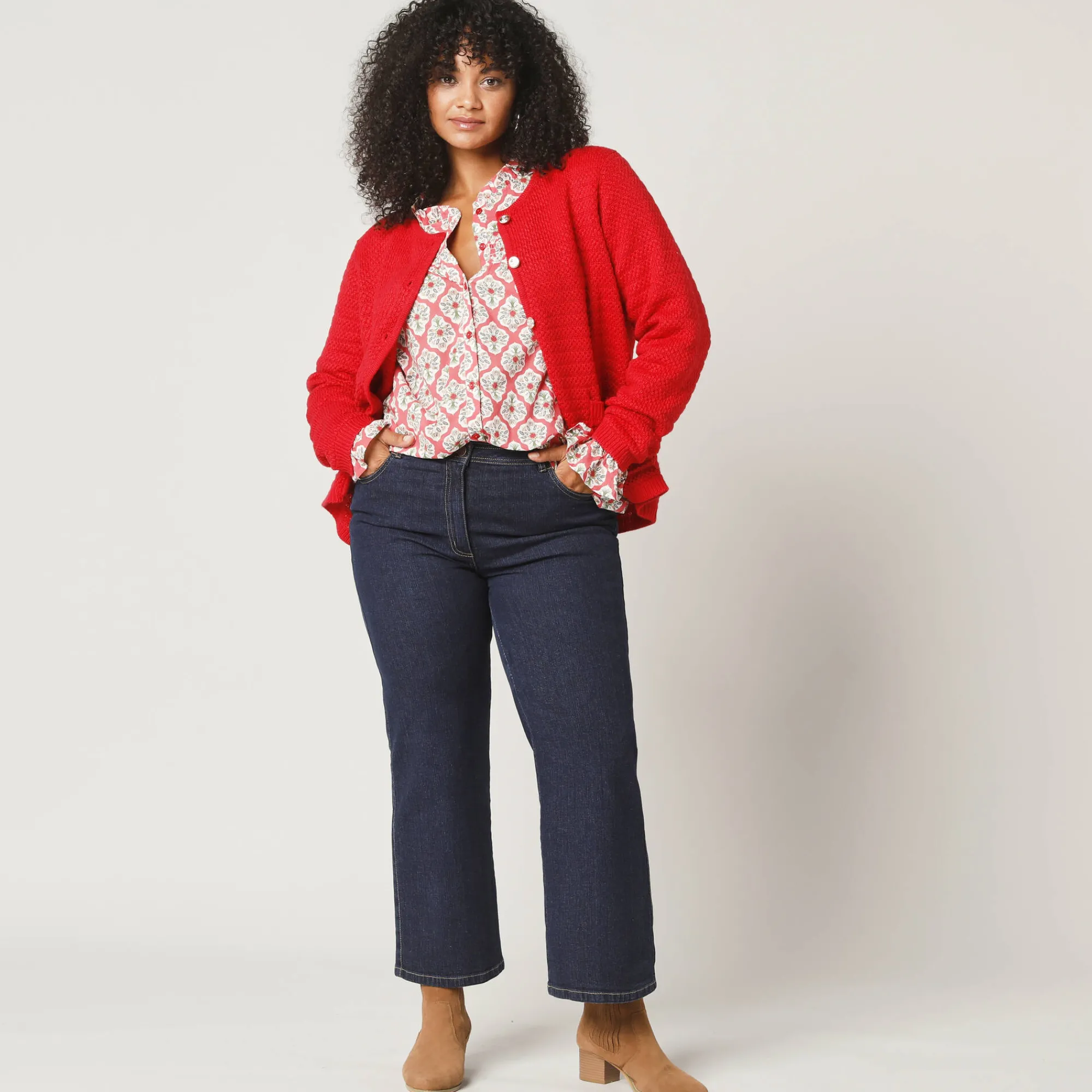 Jeans<Blancheporte Jeans met wijde pijpen, 5 zakken raw