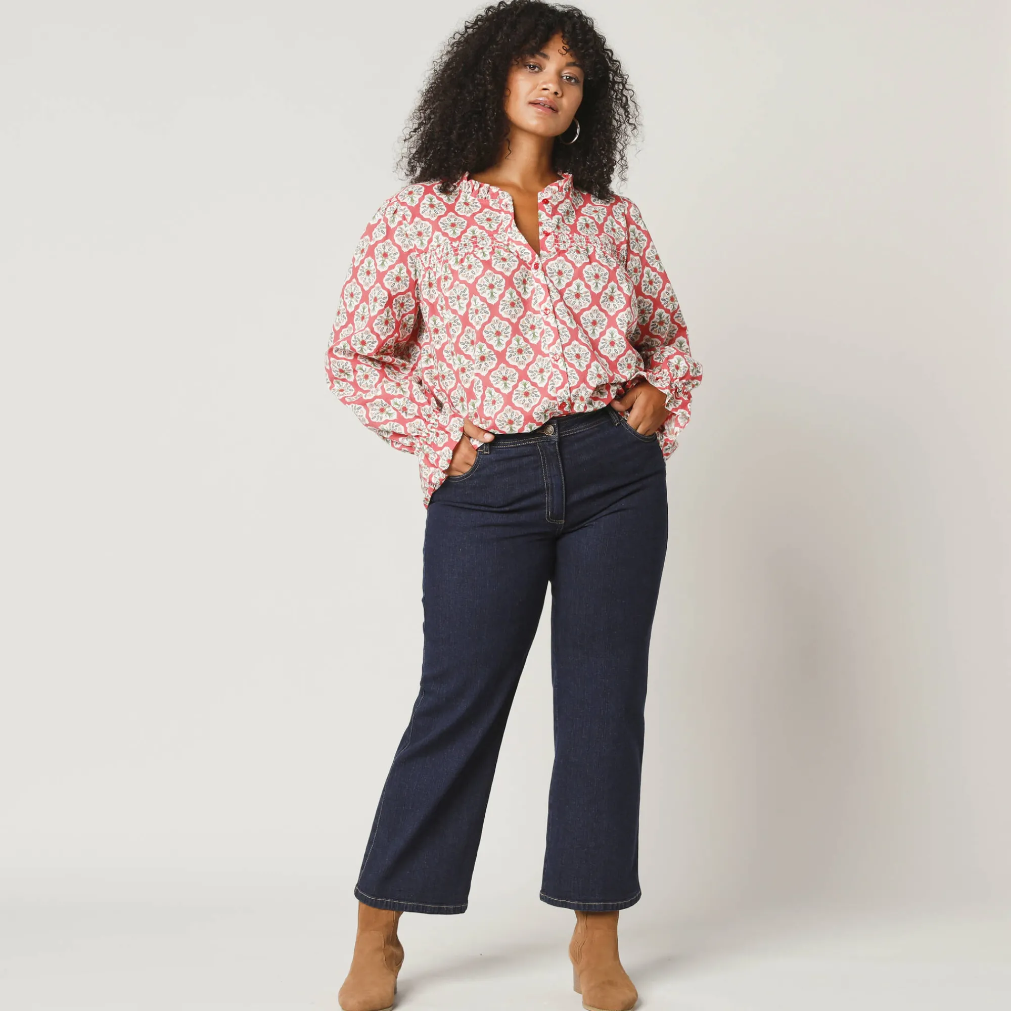 Jeans<Blancheporte Jeans met wijde pijpen, 5 zakken raw