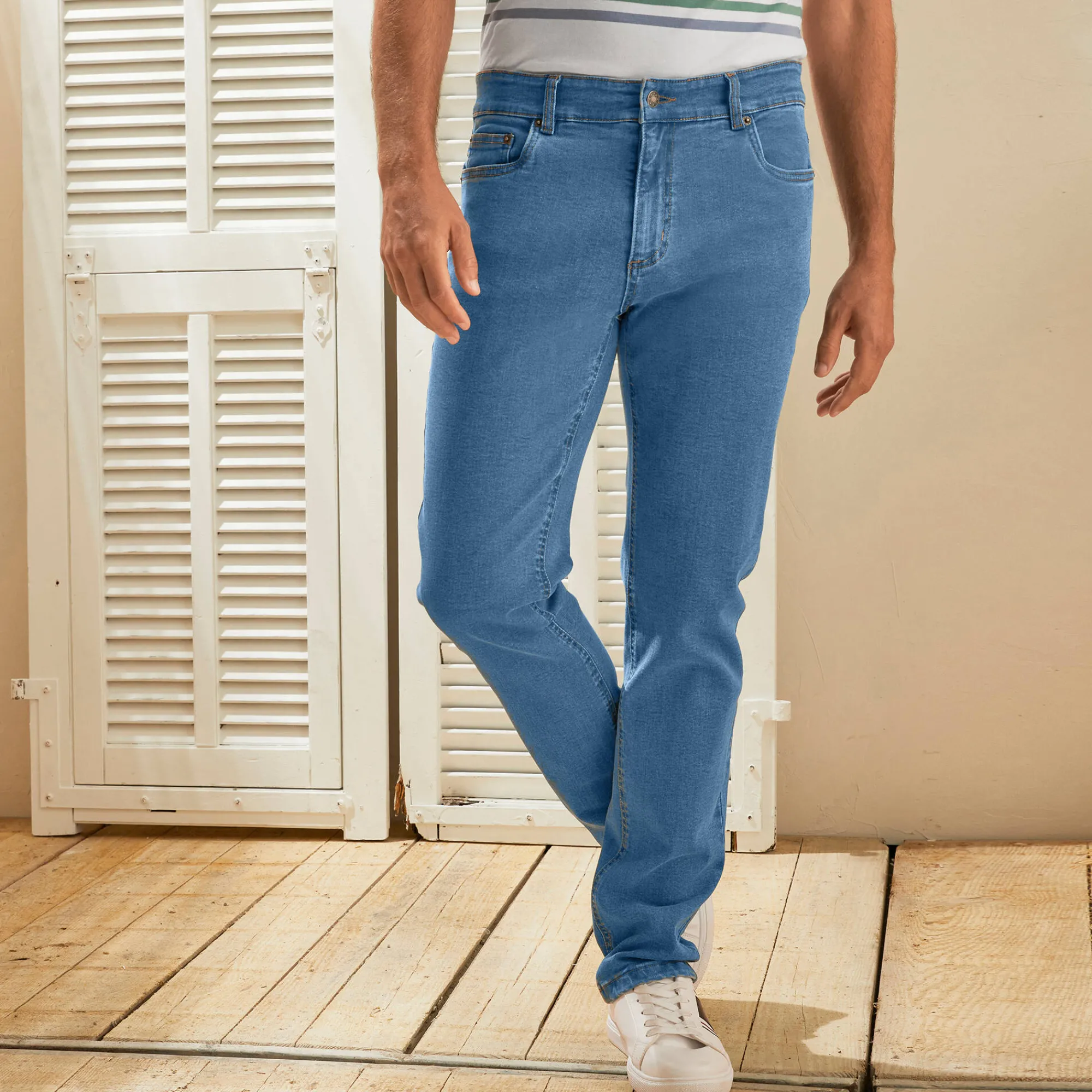 Jeans<Blancheporte Jeans met 5-zakkenmodel, rekbaar katoen - binnenpijplengte 72 cm bleached