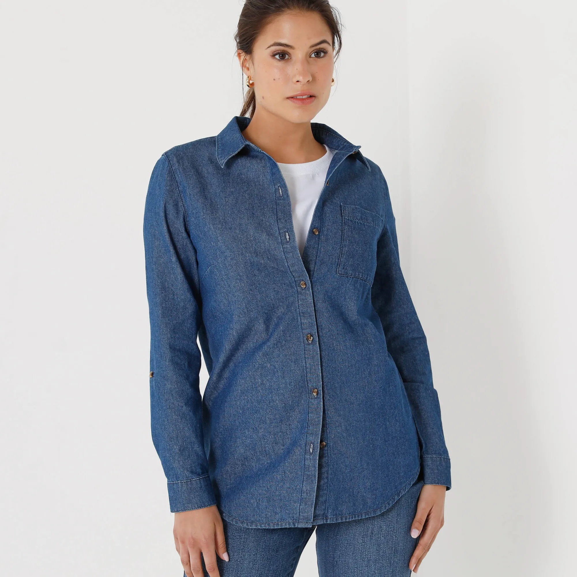 Bloes En Tuniek<Blancheporte Jeanshemd stone
