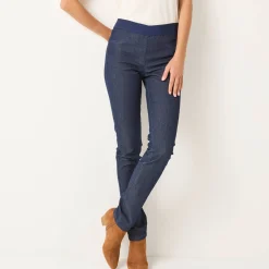 Jeans<Blancheporte Jegging in denim met elastische taille, grote lengte raw