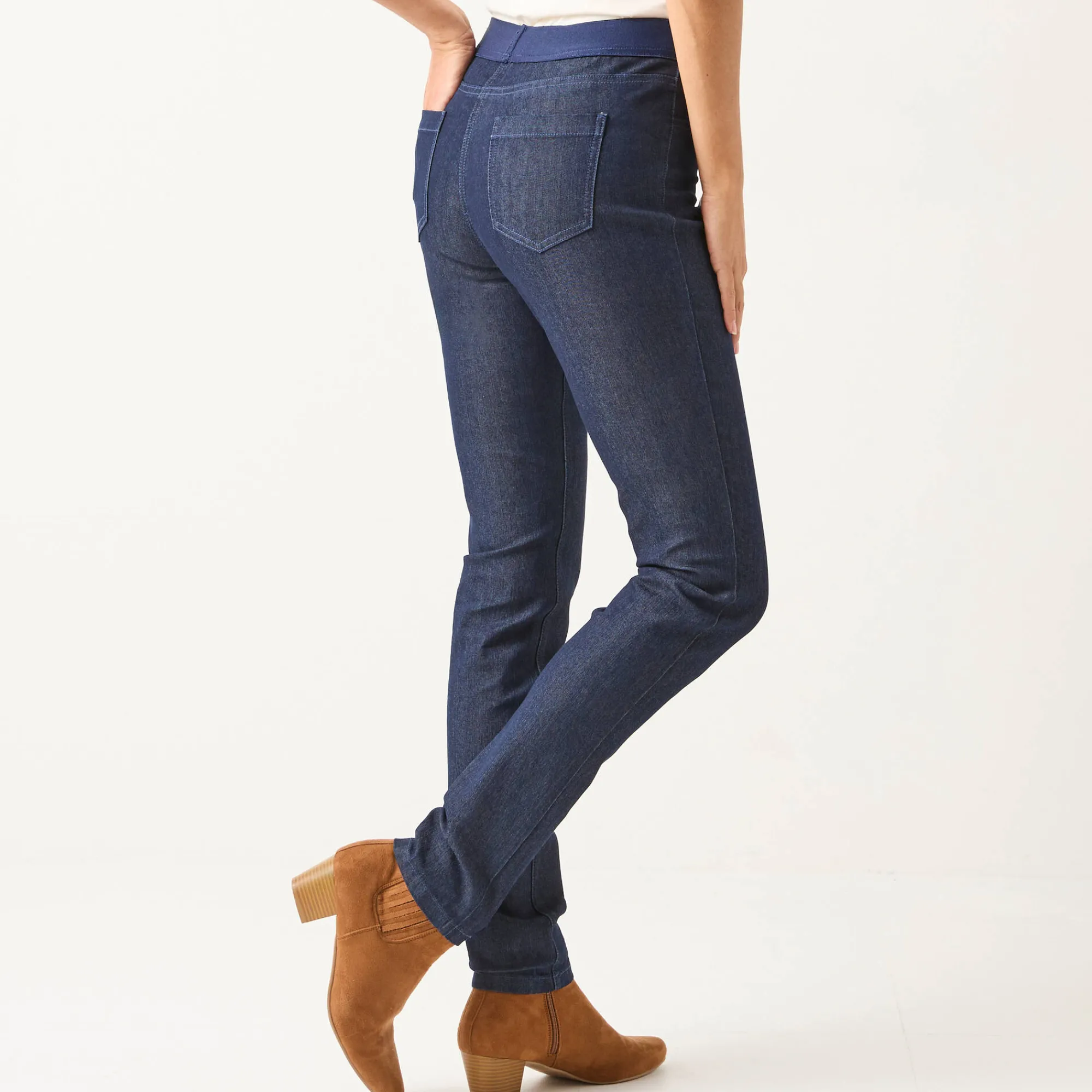 Jeans<Blancheporte Jegging in denim met elastische taille - kleine lengte raw