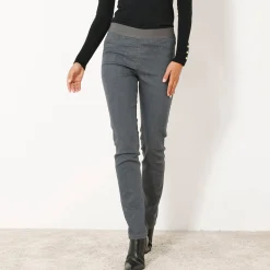 Jeans<Blancheporte Jegging in denim met elastische taille - kleine lengte donkergrijs