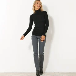 Jeans<Blancheporte Jegging in denim met elastische taille - kleine lengte donkergrijs