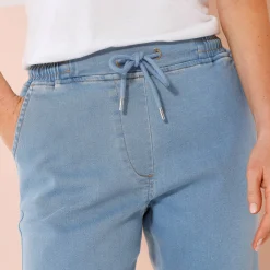 Legging|Jeans<Blancheporte Jogger in tricot met jeansaspect, elastische tailleband bleached